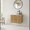 ארון אמבטיה דגם וינה עץ אלון 80 ס"מ עומק 47 ס"מ תלוי